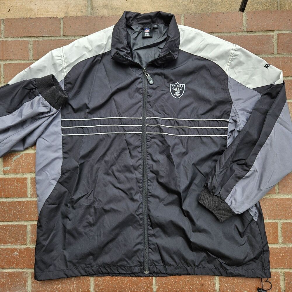 NFL Oakland Raiders Jacket Men's 2XL Windbreaker Sports Illustrated Y2K